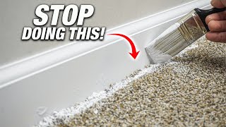 How To Paint Baseboards Over Carpet For SUPER CLEAN Lines DIY [upl. by Auria]