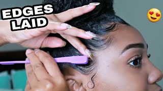 How To Lay Your Edges Best Edge Tamer ALL DAY [upl. by Kcirred902]