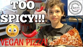 EATING SPICY VEGAN PIZZA AT ZIZZIs🌶 13 VLOG [upl. by Rothberg294]