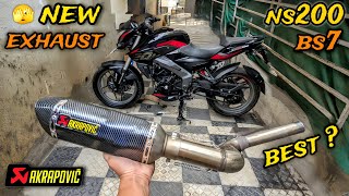 ns 200 bs7 exhaust modification 🔥 how to install exhaust in ns 200 akraphovic 🤔 ns200 modified [upl. by Sawyere]