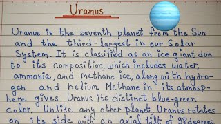 Short Essay on Uranus Planet  Short Note on Uranus  in English [upl. by Aniratak6]