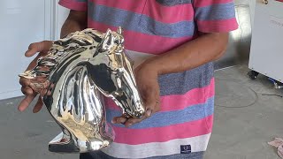 chrome painting on fiber statue  easy way to chrome paint on fiber  chrome painting [upl. by Haven]