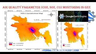 Air quality parameter CO2 SO2 CO monitoring in Google Earth Engine [upl. by Anahc]