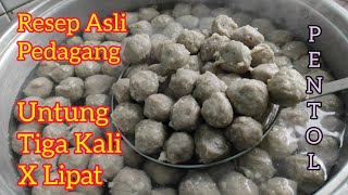 resep pentol bakso asli pedagang cara membuat pentol bakso enak menguntungkan untuk dijual [upl. by Wichman]