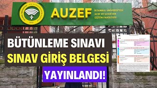 AUZEF Güz Dönemi Bütünleme Sınavı Sınav Giriş Belgesi YAYIMLANDI Sınav Giriş Belgesi Nasıl Alınır [upl. by Pacheco]