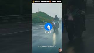 😎H2r vs Hayabusa 🥵Drag Race 💥 bikerider ytshorts shortsfeed viralv [upl. by Drahser]