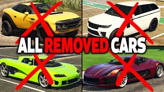 GTA 5 Online  ALL REMOVED CARS Rockstar Games Removes Cars From GTA Online [upl. by Tedmund]