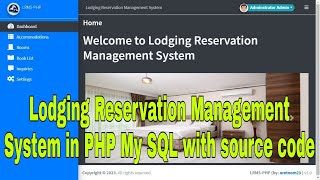 Lodging Reservation Management System in PHP My SQL with source code [upl. by Nahtnaoj307]