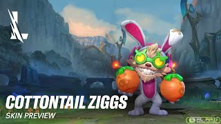 Cottontail Ziggs  Skin Preview  Patch 30  League of Legends Wild Rift [upl. by Noneek]