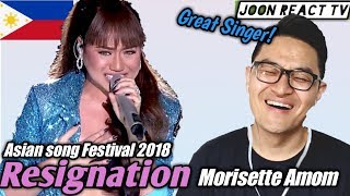 Korean react toquotResignation Korean Songquot by Morissette Amon Asia Song Festival 2018 [upl. by Lehman]