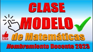 CLASE MODELO de Matemáticas [upl. by Leventis]