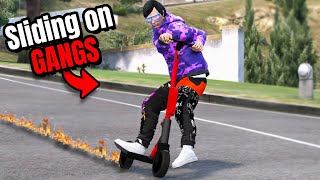 Sliding on Gangs Using a SCOOTER in GTA 5 RP [upl. by Dinsmore]