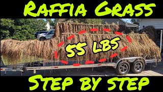 Putting Joseph Stern Raffia Grass On The DIY Duck Boat Blind Step By Step [upl. by Ardnohsed]