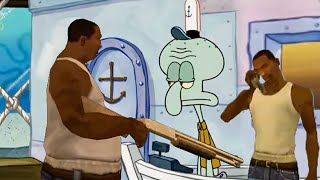 Showdown in Krusty Krab with Squidward and Fat CJ REAL STORY [upl. by Gnak259]