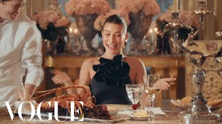 Hailey Bieber Eats 10 Traditional French Dishes  Mukbang  Vogue India [upl. by Ping717]