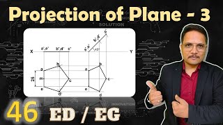 3  Projection of Plane Basics Drawing Process amp Solved Example Explained in Engineering Drawing [upl. by Ardnak]