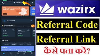 Wazirx App Referral Code  Wazirx App Me Referral Code Kaise Dale  Referral Code From Wazirx App [upl. by Seana]