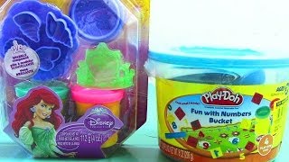 Playdoh Disney Princess and Playdoh Fun with Numbers Bucket Playsets [upl. by Eneiluj398]