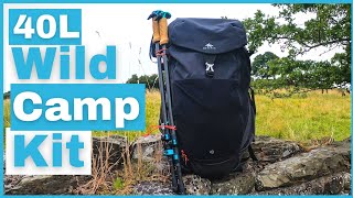 BACKPACKING amp WILD CAMP KIT  Decathlon Quechua 40L MH500 for Backpacking amp Camping [upl. by Carrington831]