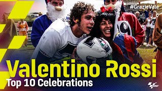 GrazieVale Valentino Rossis Top 10 Celebrations [upl. by Ayvid555]