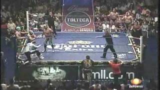 CMLL 260609 Místico La Sombra Volador Jr VS Mr Niebla Felino Negro Casas 23 [upl. by Notserc]