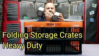 Folding Stacking Storage Crates 3Pack Review [upl. by Latihs266]