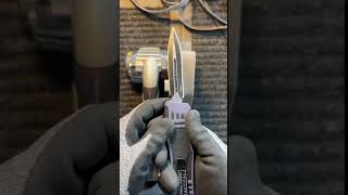 Sharpening a Duel Edge Blade OTF Knife using the Work Sharp Ken Onion Elite Grinding Attachment [upl. by Einnaf]