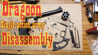 Single action army Virginian Dragoon disassembly 44 magnum [upl. by Hathcock]