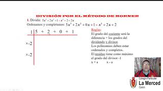 DIVISIÓN SINTÉTICA HORNER Y RUFFINI [upl. by Reckford]