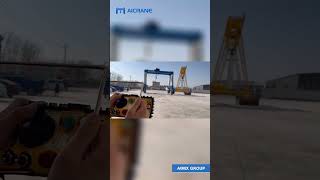 Operating Rubber Tyred Gantry Crane with Remote Control  2 [upl. by Aramenta220]