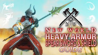 New World Heavy Armor Build  SPEAR  Sword And Shield PVP Guide Season 2 Blood Of The Sands [upl. by Werda364]