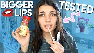 testing WEIRD lip plumping life hacks for bigger lips [upl. by Nednil]