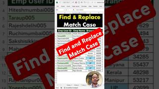 Find and Replace Match Case  Find and Replace Match Case in Excel  Match Case in Excel  shorts [upl. by Ellives]