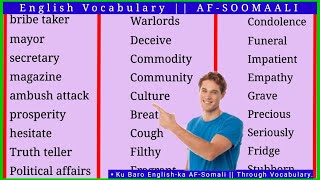 ku Baro Englishka AFSomali  New Words  Vocabulary [upl. by Sholom]