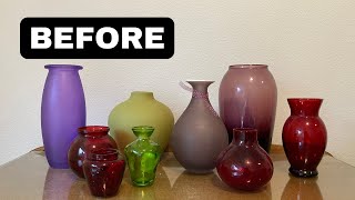 Anthropologie Look for Less  Thrifted amp Upcycled Glass Vases  DIY Home Decor  Chalk Spray Paint [upl. by Yznyl]