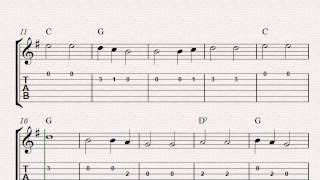 Go Tell Aunt Rhody  Free easy guitar tablature sheet music [upl. by Ojoj]