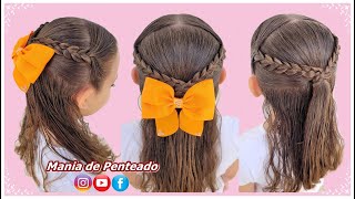 Penteado Infantil Fácil com Tranças Simples  Easy Hairstyle Braids with Ponytail for Girls🥰 [upl. by Nylatsyrk364]