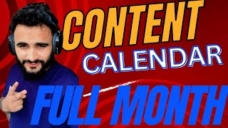 Content Calendar Kaisa Banaye Ek Mahena K liya How to Make Content Calendar for one month [upl. by Notnil607]