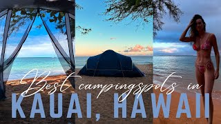 Best CAMPING spots in KAUAI Hawaii  Anini beach  Polihale State park  Anahola [upl. by Norford455]