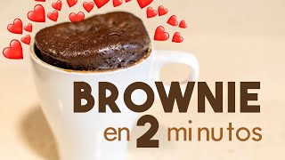 BROWNIE en MICROONDAS 🍫  en 2 minutos [upl. by Assirrac]