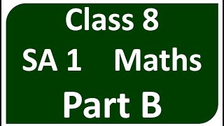 Maths part B maths sa1 question paper 2024 8th class sa1 maths question paper 2024 8th class [upl. by Azeria789]