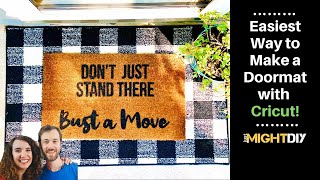 Easiest Way to Make a Doormat with Cricut  Stencil  Flex Seal Method [upl. by Wolfson]