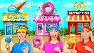 One Colored House Challenge  McDonald’s vs Ice Cream vs Donuts by Multi DO Smile [upl. by Jorgensen]