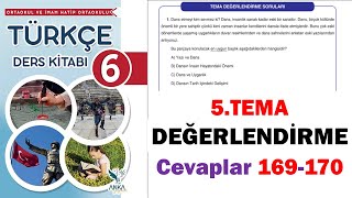 6 Sınıf Türkçe Ders Kitabı ANKA 5 Tema Değerlendirme Sayfa 169 170 Cevapları [upl. by Alliuqaj]