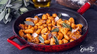 Homemade Sweet Potato Gnocchi  Garlic Butter Sage Fried Gnocchi [upl. by Drallim]