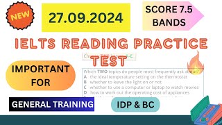 ielts general reading practice test 2024 with answers  27092024 [upl. by Zimmer888]