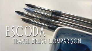 Escoda Watercolor Travel Brush Comparison [upl. by Llerot241]