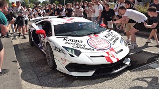 GUMBALL 3000 DDE GINTANI Aventador SVJ Makes Crowd Go Crazy Insane V12 Sounds [upl. by Madson]