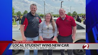 Ponitz CTC student wins new car [upl. by Leruj649]