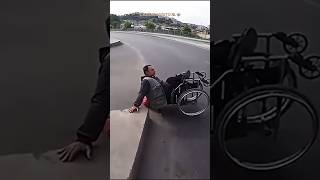 Biker Saves Man in Wheelchair  CrashBanditoNL [upl. by Annig967]